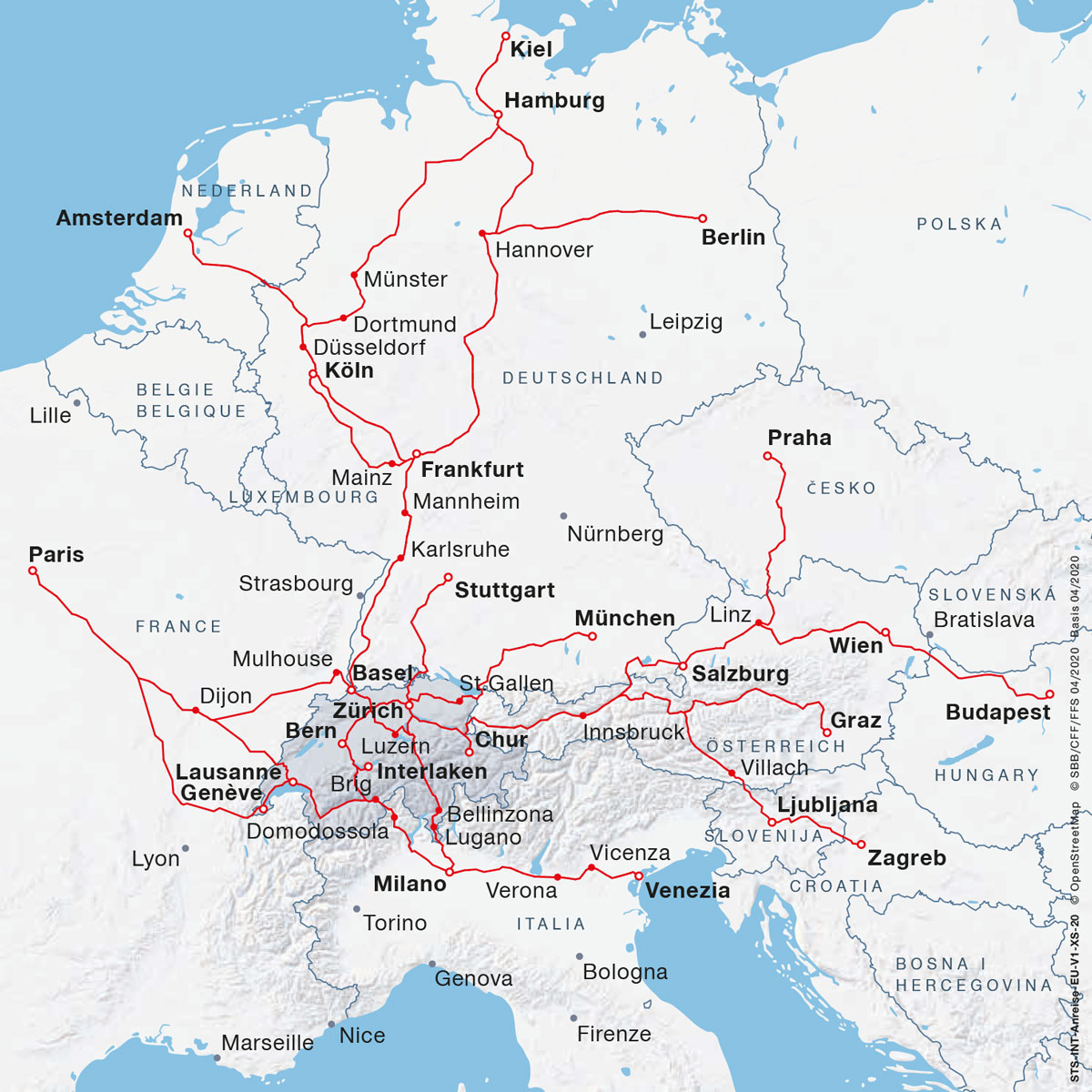 Arrival by train from other countries